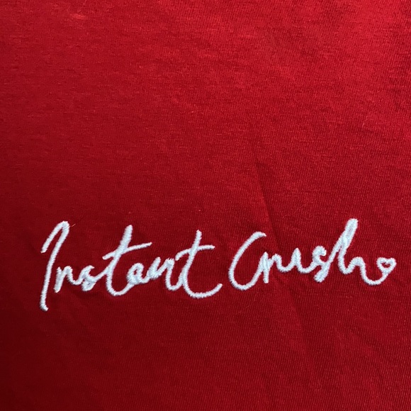 Red tee with white lettering, Divided H&M, size S - Picture 3 of 4